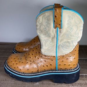 ARIAT Fatbaby Ostrich Cowboy Boots size 4